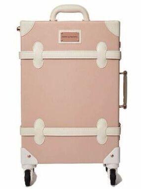 Vintage-Style Pink Carry-On with Cream Accents